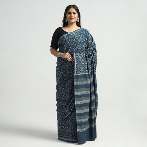 block printed saree