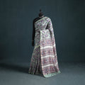 Floral Hand Block Print Mulberry Silk Sanganeri Saree 12