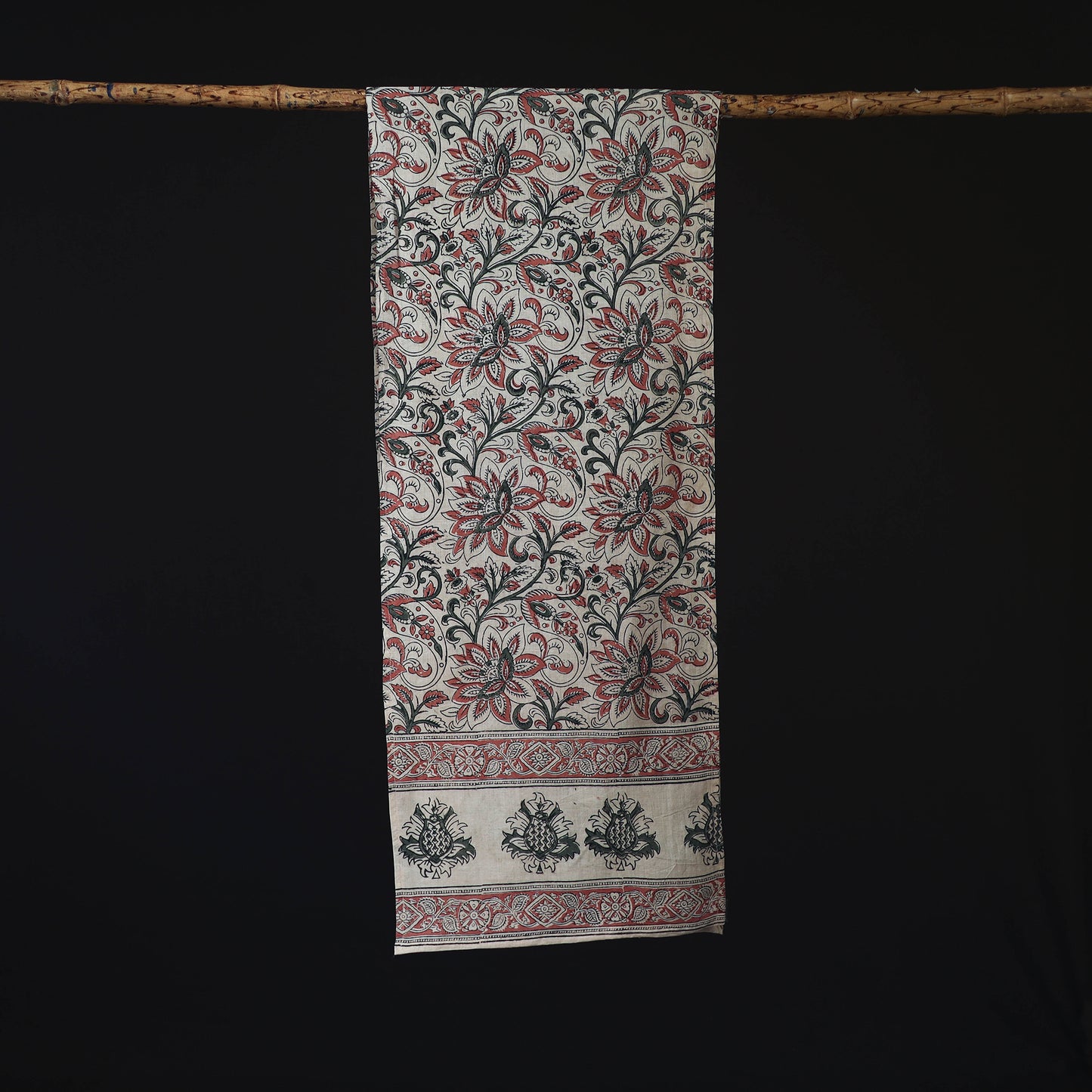 Pedana Block Print Natural Dyed Cotton Kalamkari Stole 66