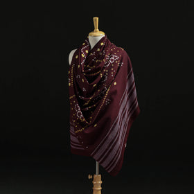 Kutch Handwoven Bandhani Tie-Dye Merino Wool Shawl 38