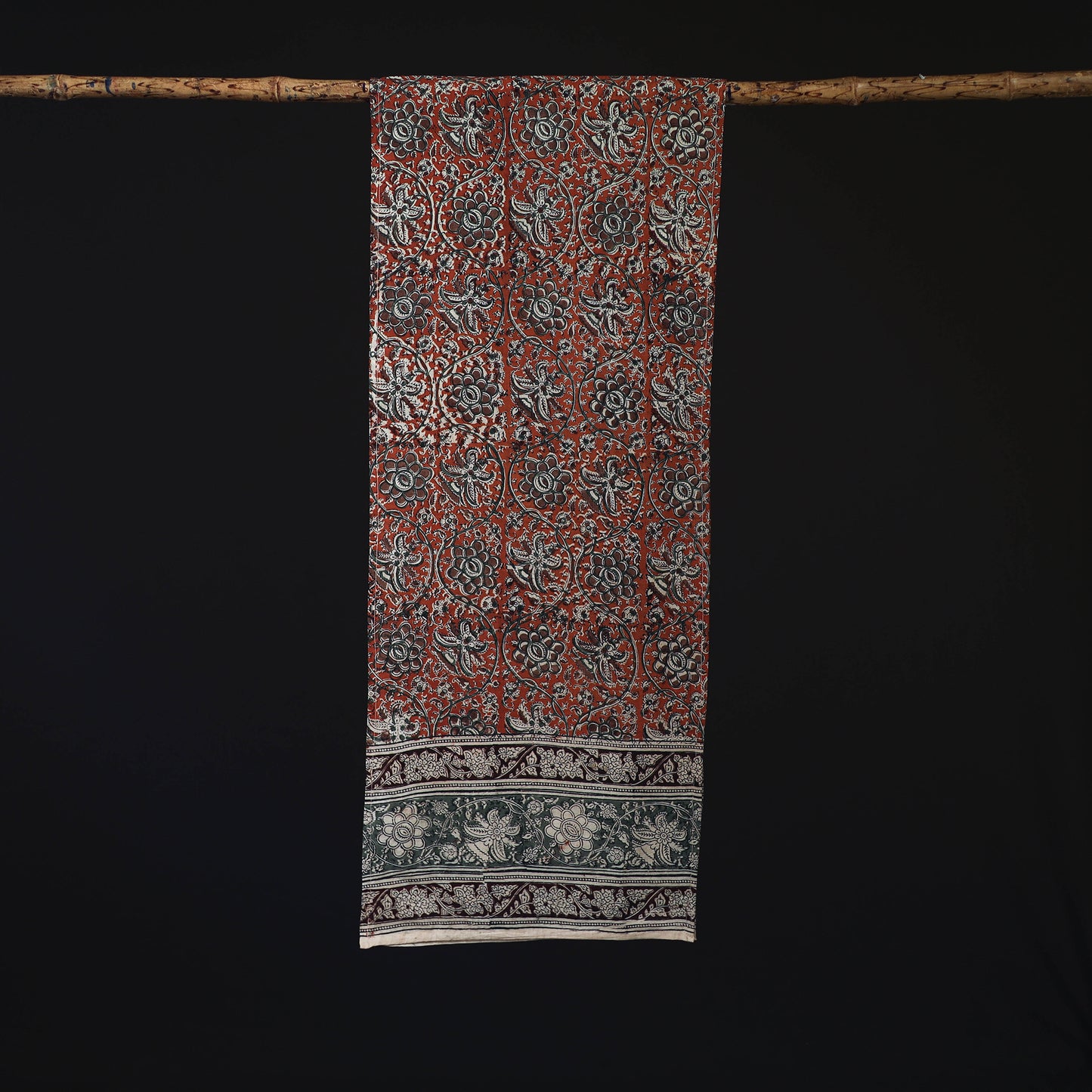 Pedana Block Print Natural Dyed Cotton Kalamkari Stole 64