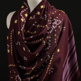 Kutch Handwoven Bandhani Tie-Dye Merino Wool Shawl 38