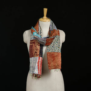 Bengal Kantha Handwork Patchwork Reversible Silk Stole 338