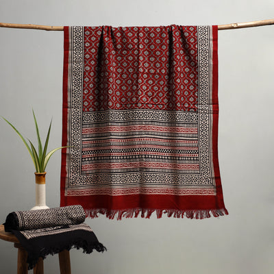 Handloom Cotton Natural Dyed Hand Block Bagh Print Towel 103