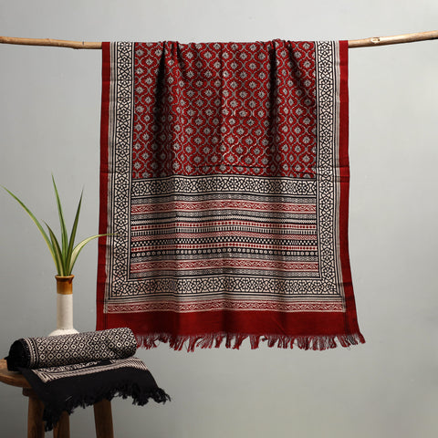 Handloom Cotton Natural Dyed Hand Block Bagh Print Towel 103