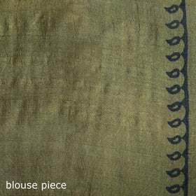 Pure Handloom Tussar Silk Saree in Bengal Hand Block Prints 03