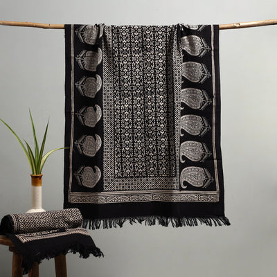 Handloom Cotton Natural Dyed Hand Block Bagh Print Towel 104