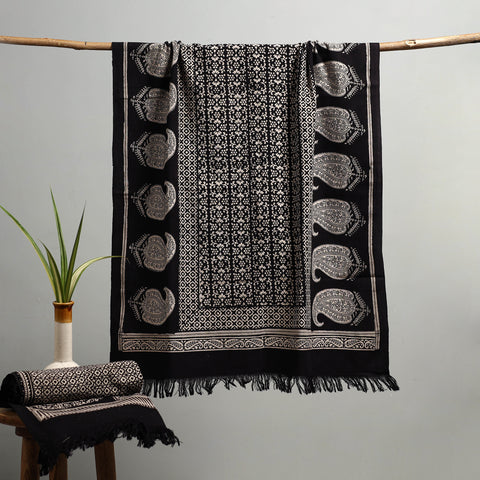 Handloom Cotton Natural Dyed Hand Block Bagh Print Towel 104