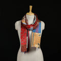 Bengal Kantha Handwork Patchwork Reversible Silk Stole 341