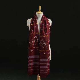 Kutch Handwoven Bandhani Tie-Dye Merino Wool Shawl 39