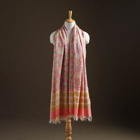 Floral Sanganeri Print Pure Merino Wool Handwoven Shawl 28