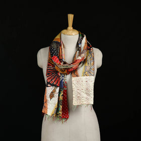 Bengal Kantha Handwork Patchwork Reversible Silk Stole 342