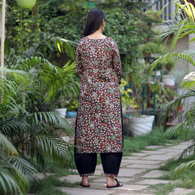 Kalamkari Kurta with Palazzo & Dupatta Set