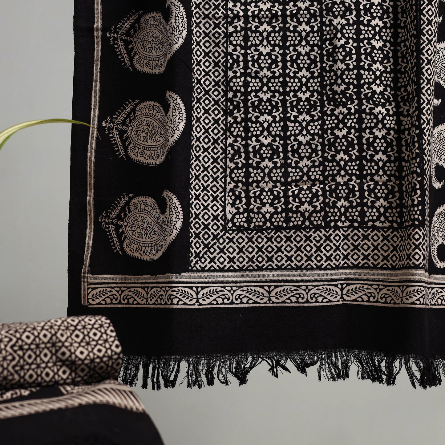 Handloom Cotton Natural Dyed Hand Block Bagh Print Towel 104