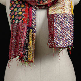 Bengal Kantha Handwork Patchwork Reversible Silk Stole 344