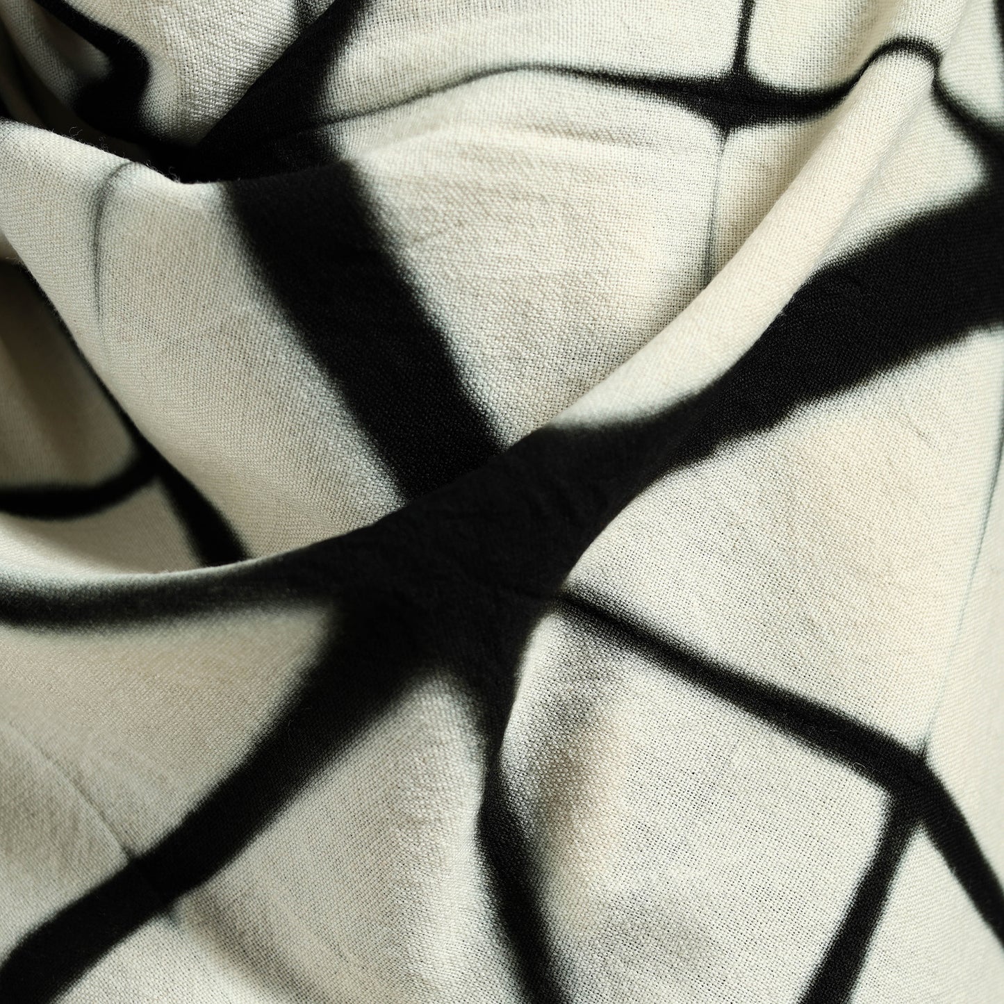 Kutch Handwoven Clamp Dyed Shibori Merino Wool Shawl 49