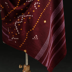 Kutch Handwoven Bandhani Tie-Dye Merino Wool Shawl 39