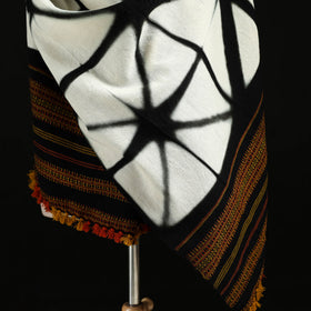 Kutch Handwoven Clamp Dyed Shibori Merino Wool Shawl 49