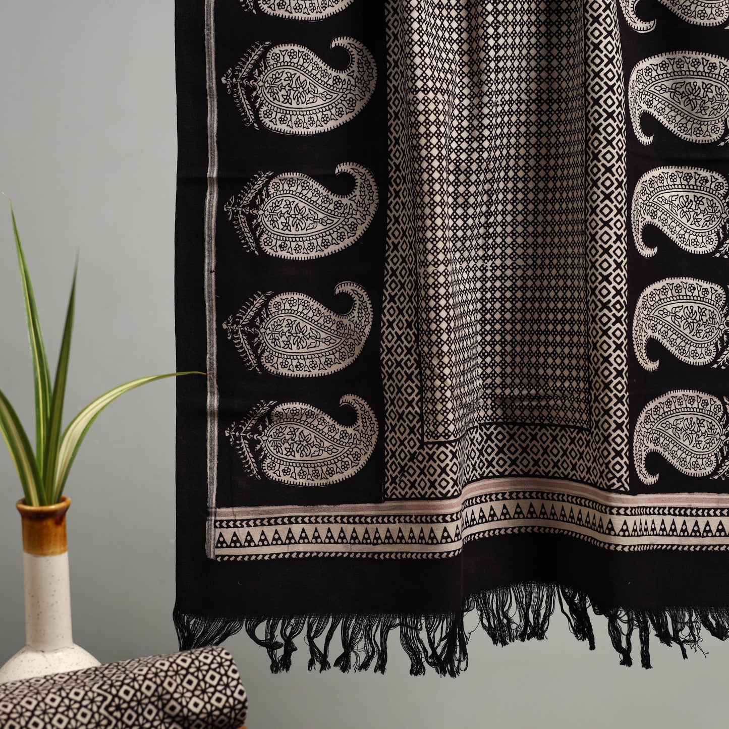Handloom Cotton Natural Dyed Hand Block Bagh Print Towel 105