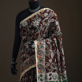 Kalamkari Printed Kota Doria Cotton Saree 25