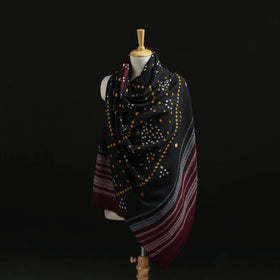 Kutch Handwoven Bandhani Tie-Dye Merino Wool Shawl 40