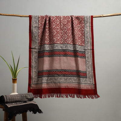 Handloom Cotton Natural Dyed Hand Block Bagh Print Towel 106