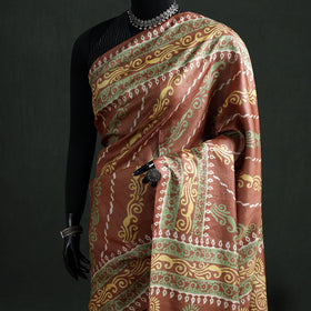 Pure Handloom Tussar Silk Saree in Bengal Hand Block Prints 01