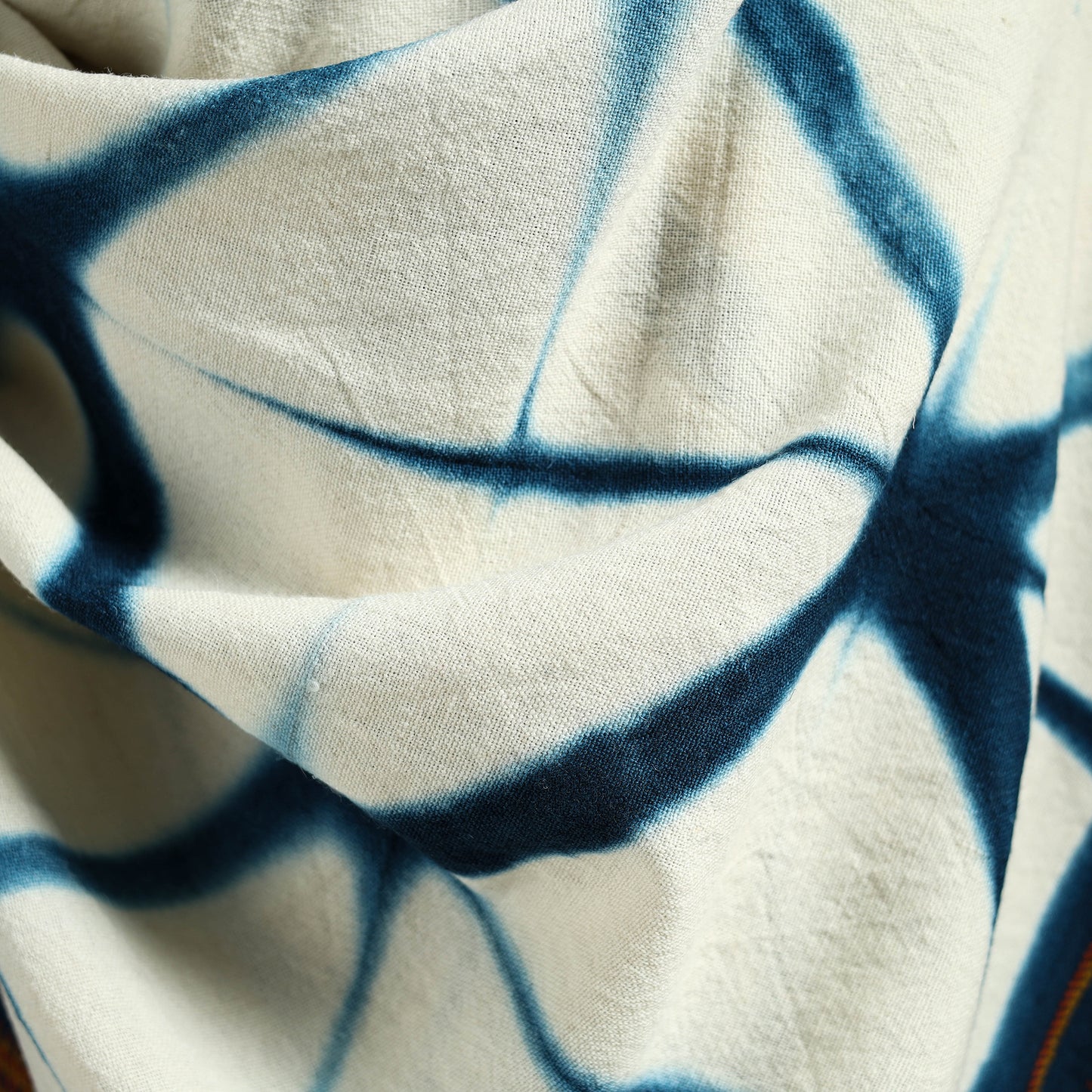 Kutch Handwoven Clamp Dyed Shibori Merino Wool Shawl 50