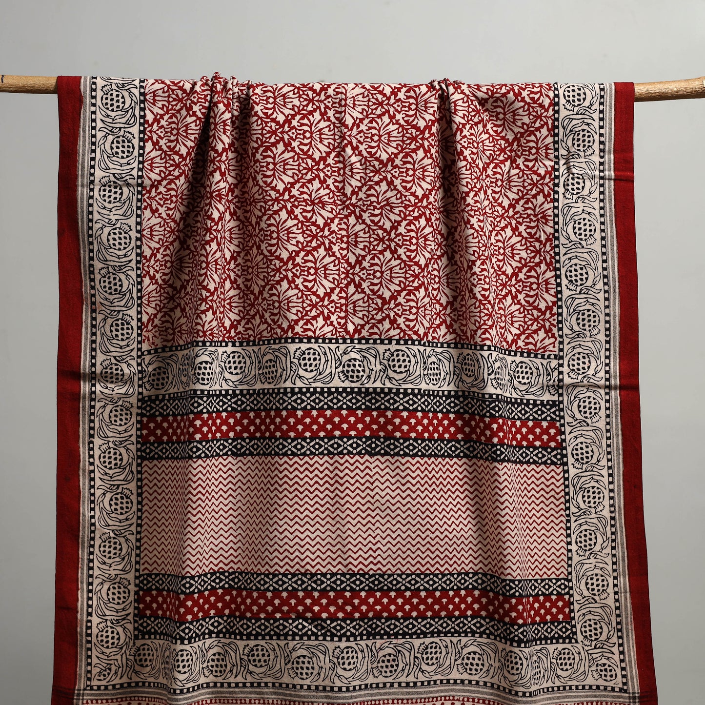 Handloom Cotton Natural Dyed Hand Block Bagh Print Towel 106