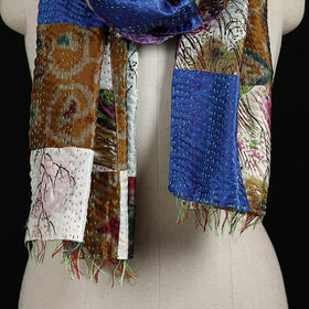 Bengal Kantha Handwork Patchwork Reversible Silk Stole 349