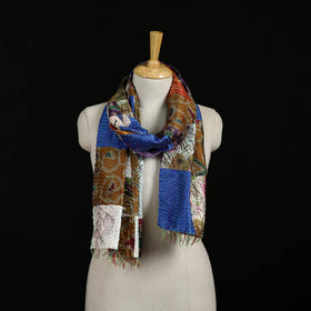 Bengal Kantha Handwork Patchwork Reversible Silk Stole 349