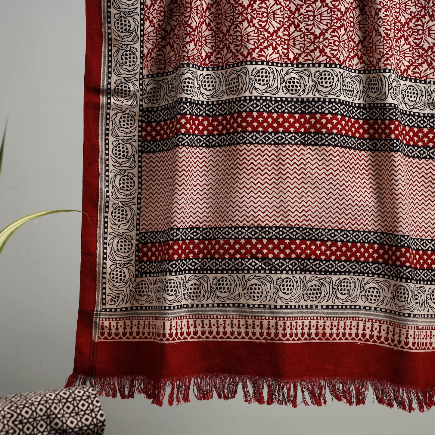 Handloom Cotton Natural Dyed Hand Block Bagh Print Towel 106