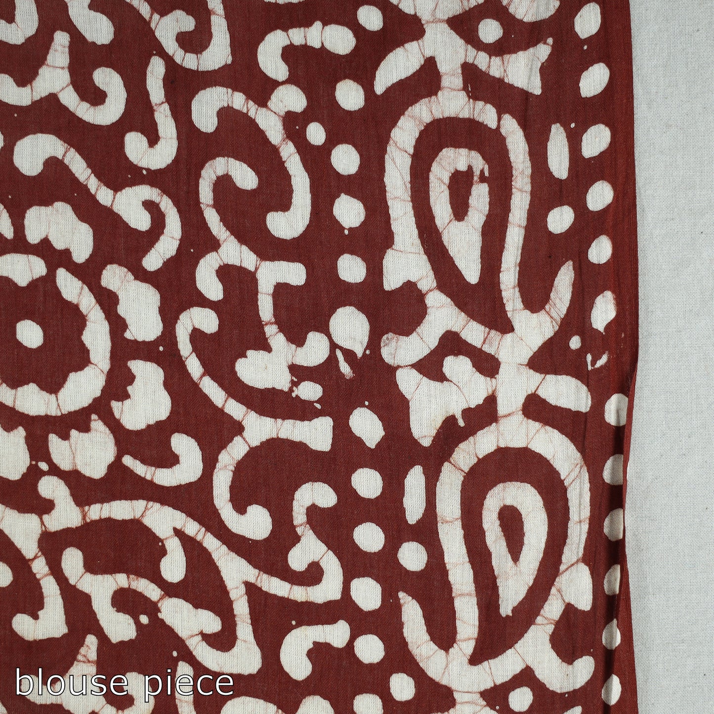Brown - Hand Batik Printed Cotton Saree with Blouse Piece 62