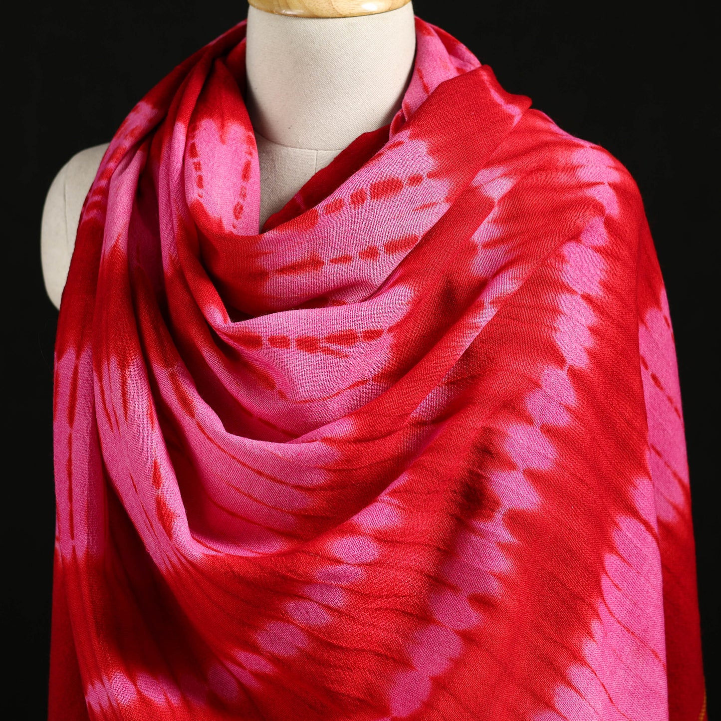 Kutch Handwoven Clamp Dyed Shibori Desi Wool Shawl 57
