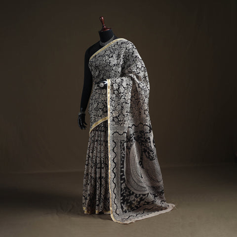 Kalamkari Printed Kota Doria Cotton Saree 26