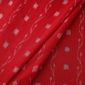 Red Sambalpuri Ikat Cotton Fabric