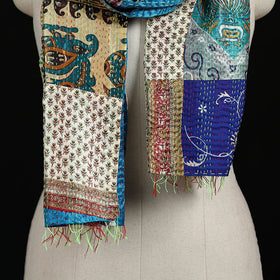 Bengal Kantha Handwork Patchwork Reversible Silk Stole 351