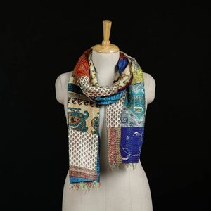Bengal Kantha Handwork Patchwork Reversible Silk Stole 351