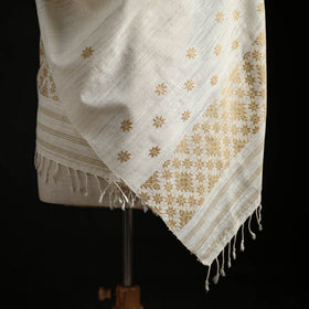 Handspun Handwoven Pure Eri Silk Aari Hand Embroidered Shawl of Assam 11