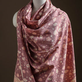 Floral Sanganeri Print Pure Merino Wool Handwoven Shawl 29