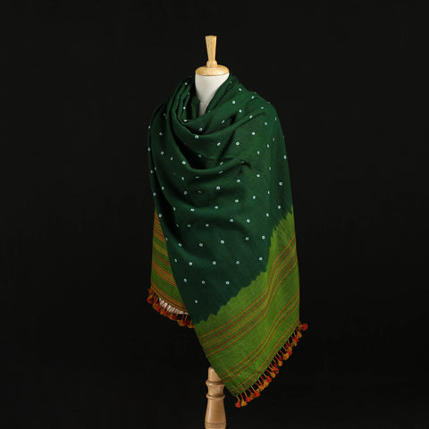 Kutch Handwoven Clamp Dyed Shibori Desi Wool Shawl 56