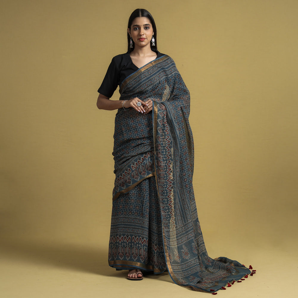 ajrakh saree