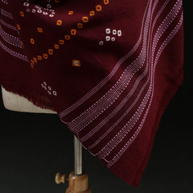 Kutch Handwoven Bandhani Tie-Dye Merino Wool Shawl 41