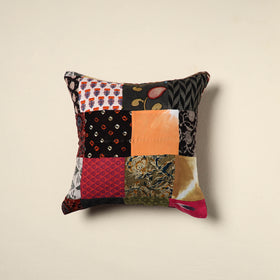 Multicolor Handcrafted Cotton Patchwork Cushion Cover