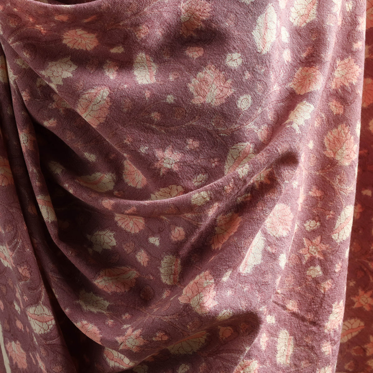 Floral Sanganeri Print Pure Merino Wool Handwoven Shawl 29