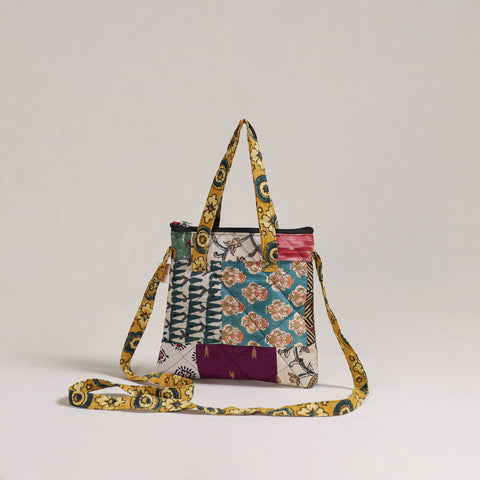 Multicolor - Handcrafted Quilted Patchwork Sling Bag 02
