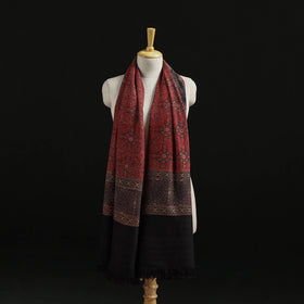 Kutch Handwoven Ajrakh Hand Block Print Merino Wool Shawl  42