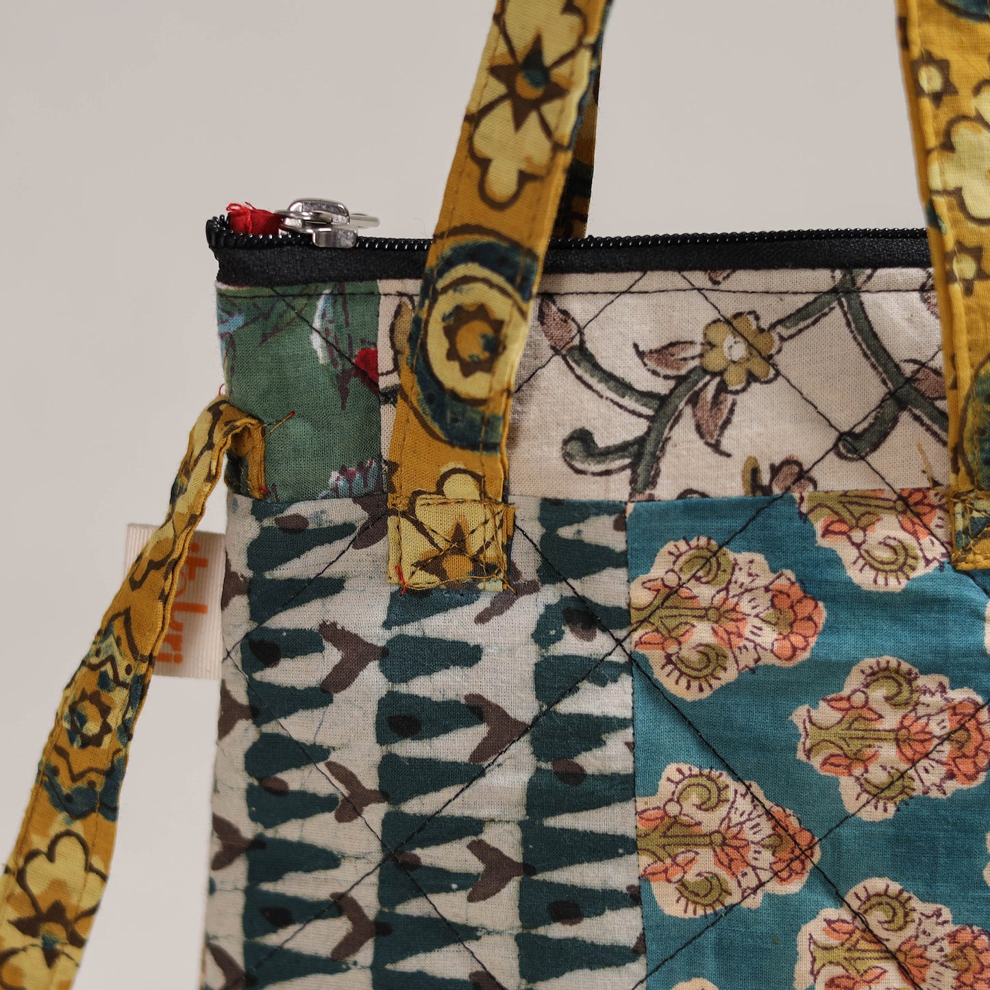 Multicolor - Handcrafted Quilted Patchwork Sling Bag 02
