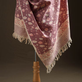 Floral Sanganeri Print Pure Merino Wool Handwoven Shawl 29