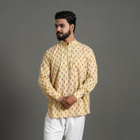 Kantha Stitch Cotton Short Sanganeri Kurta for Men 14